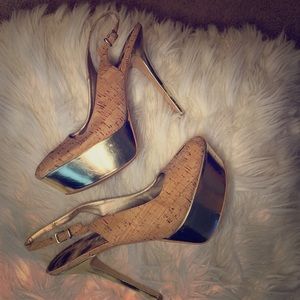 Sam Edelman Novato Gold Cork Pumps